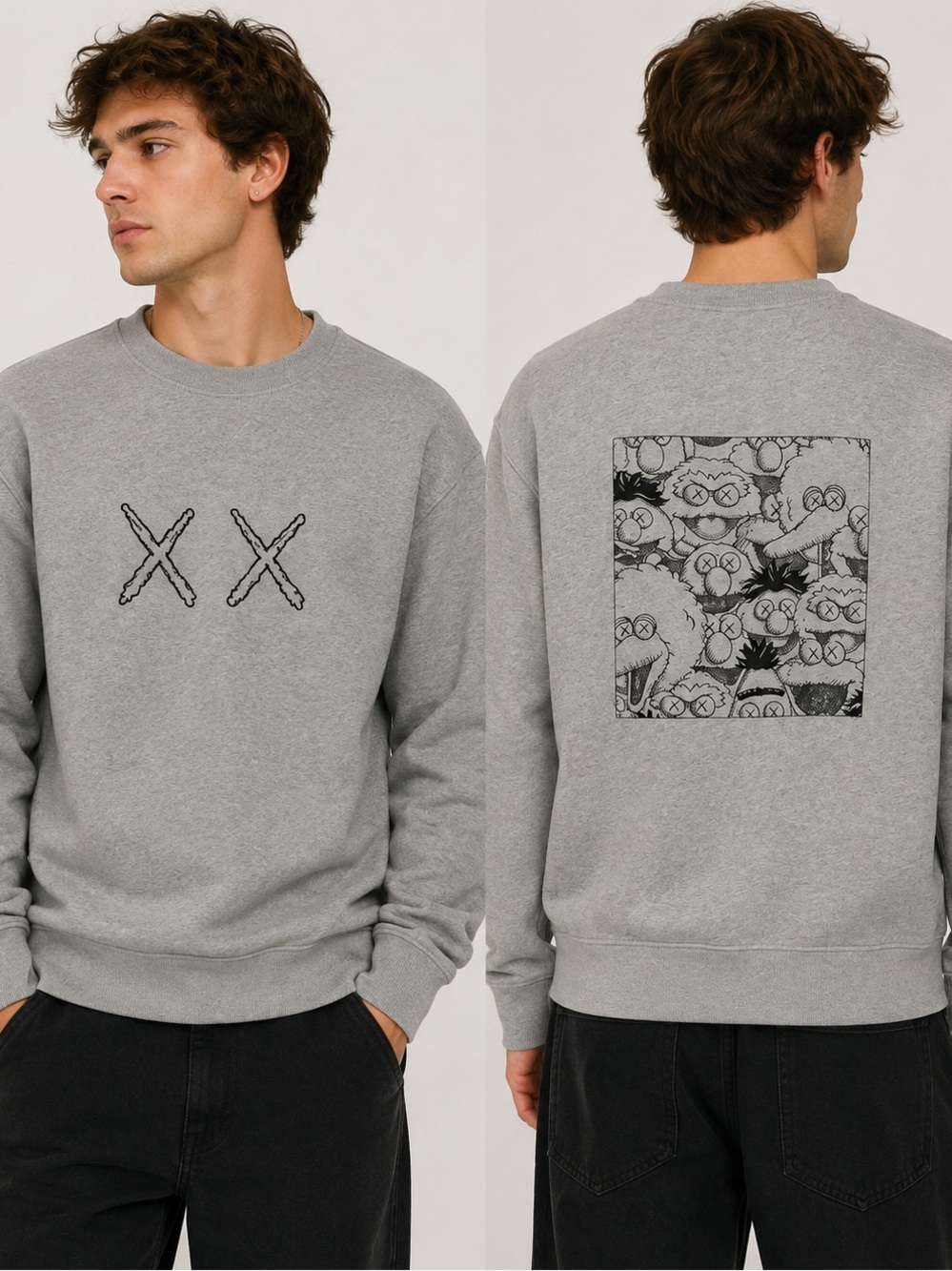 KAWS x UNIQLO Sesame Street XX Sweatshirt Size Medium